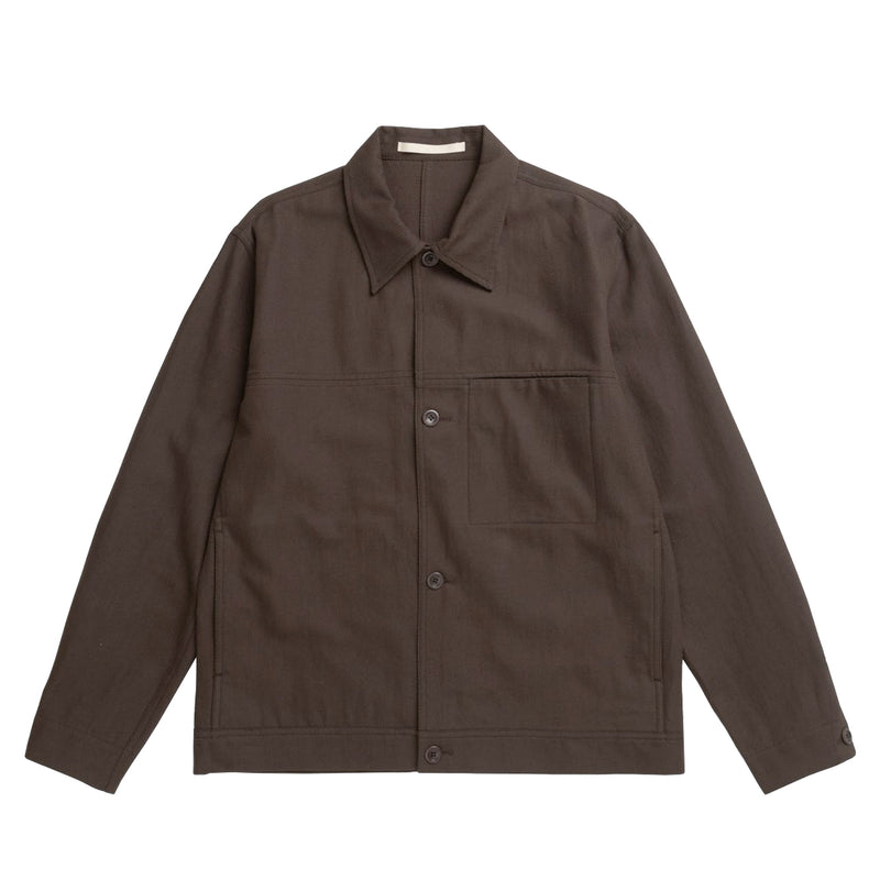 Norse Projects ARRESKOV COTTON LINEN OVERSHIRT, Delicioso Brown