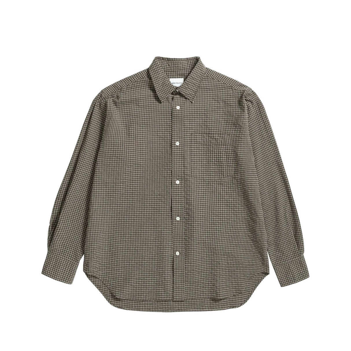 Norse Projects ESPEVIK CHECK OVERSIZED SHIRT, Taupe