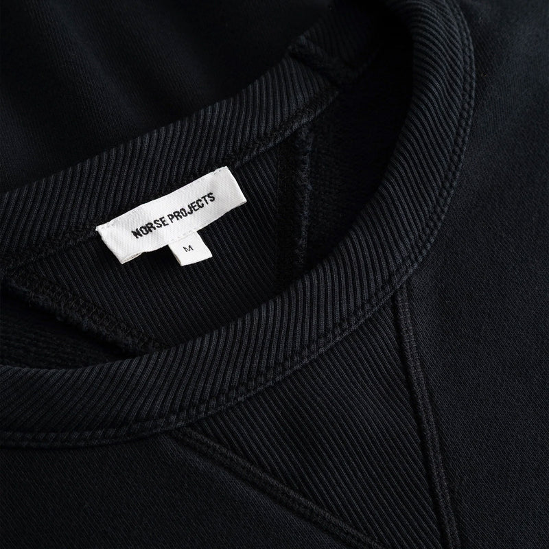 Norse Projects GILJA BRUSHED DIAGONAL COTTON SWEATSHIRT, Black