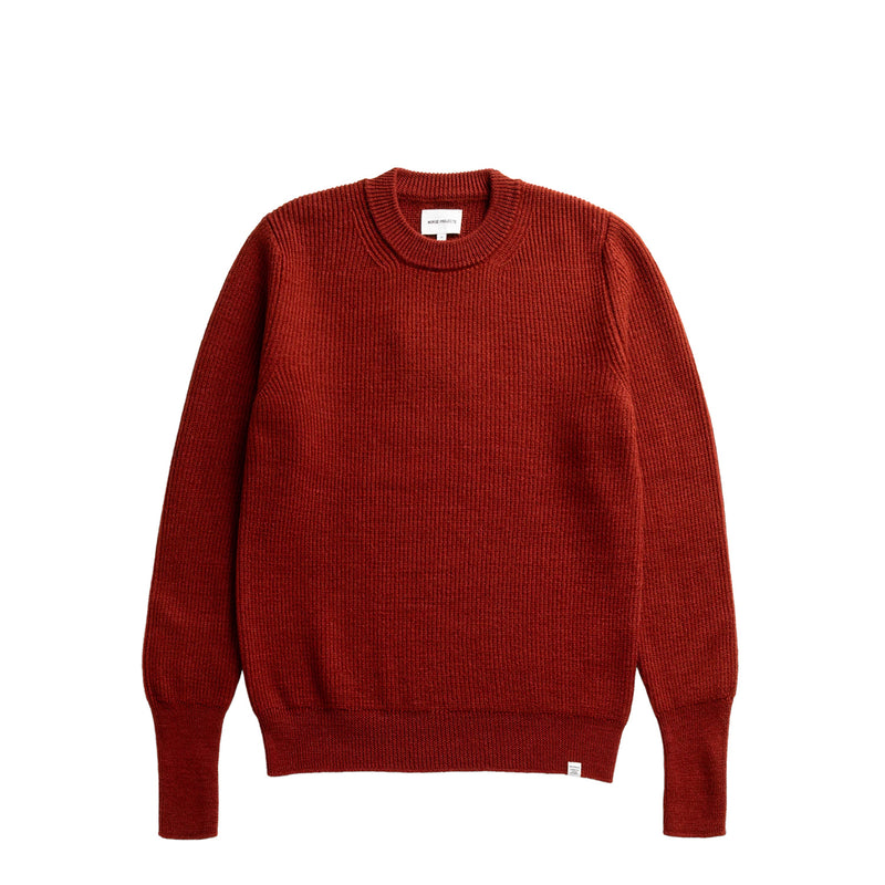 Norse Projects HENNING COTTON WOOL RIB SWEATER, Cowhide