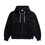 Norse Projects KELDUR DIAGONAL COTTON ZIP HOODIE, Black
