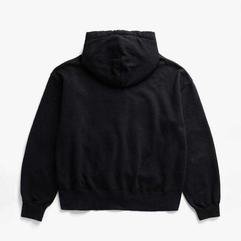 Norse Projects KELDUR DIAGONAL COTTON ZIP HOODIE, Black