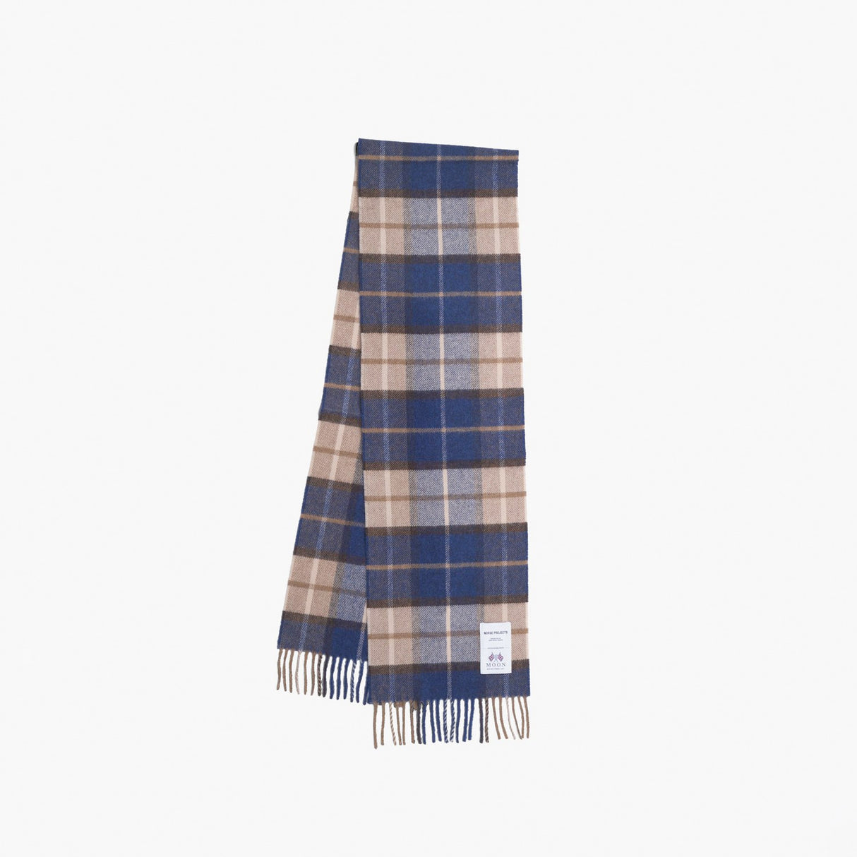 Norse Projects MOON MERINO CHECKED SCARF, Estate Blue