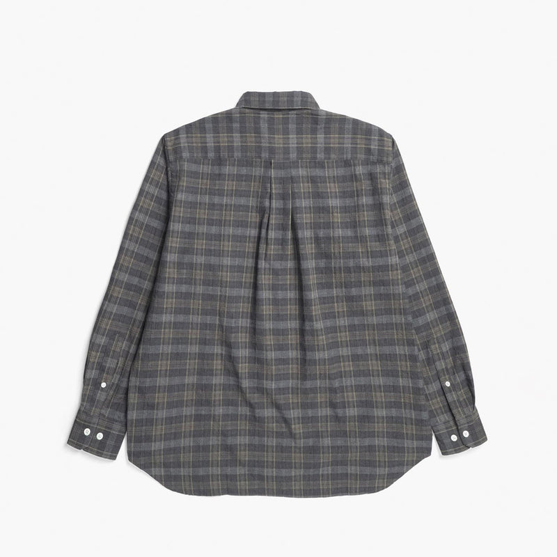 Norse Projects OLE OVERSIZED WOOL CHECK SHIRT, Charcoal Grey
