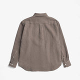 Norse Projects OLE OVERSIZED WOOL STRIPE SHIRT, Seal Brown