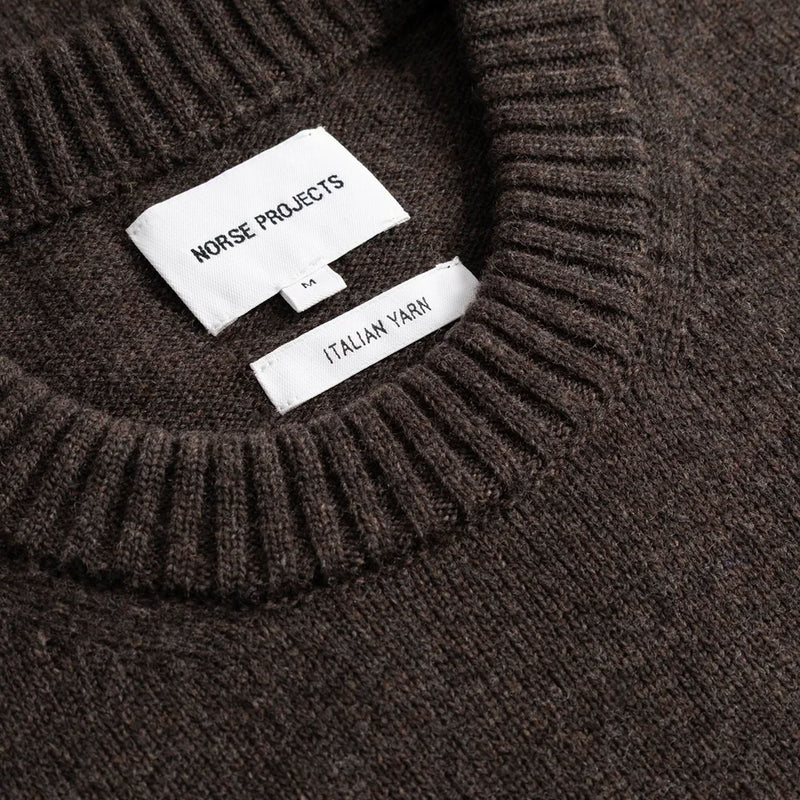 Norse Projects STENSMARK MERINO LAMBSWOOL SWEATER, Heathland Brown