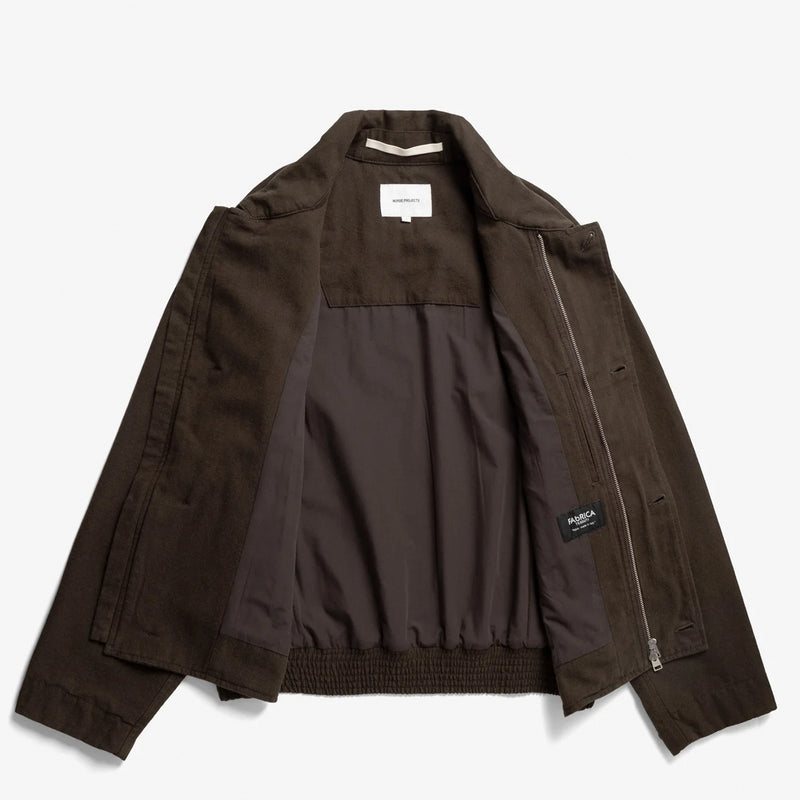 Norse Projects VANDEL HERRINGBONE FLIGHT JACKET, Delicioso Brown