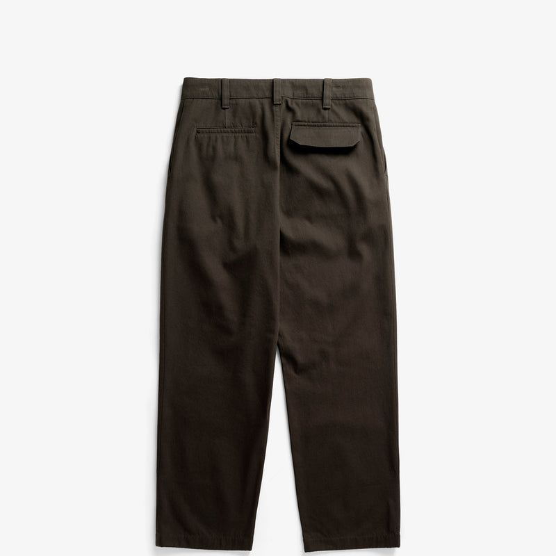 Norse Projects VOLDA PLEATED COTTON TWILL TROUSER, Beech Green