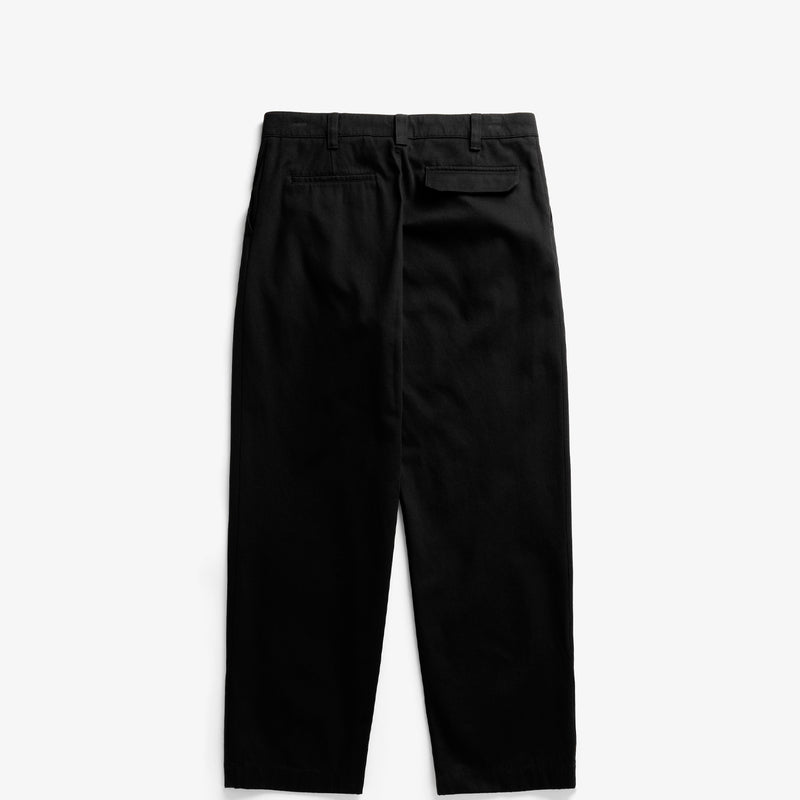Norse Projects VOLDA PLEATED COTTON TWILL TROUSER, Black
