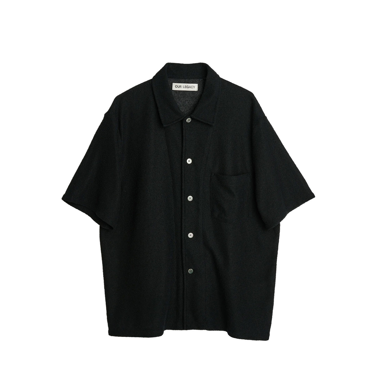 Our Legacy BOX SHIRT SHORTSLEEVE, Black Boucle
