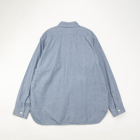 orSlow RELAX FIT STR CHAMBRAY WORK SHIRT, Blue Hickory Stripe