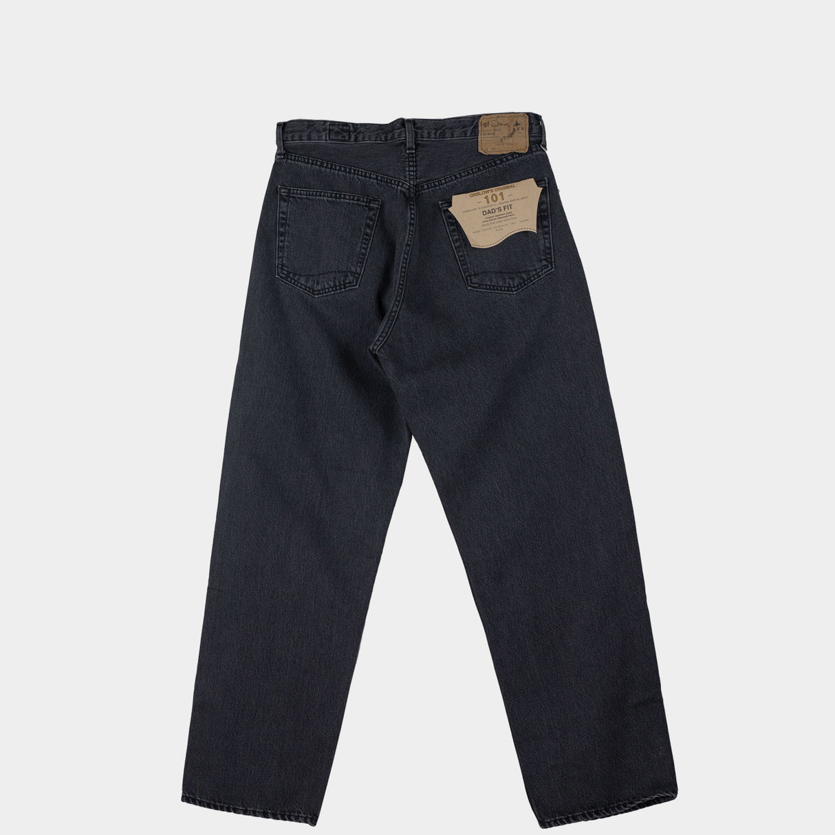 orSlow 101 DAD'S FIT DENIM PANTS, Black Denim Stone
