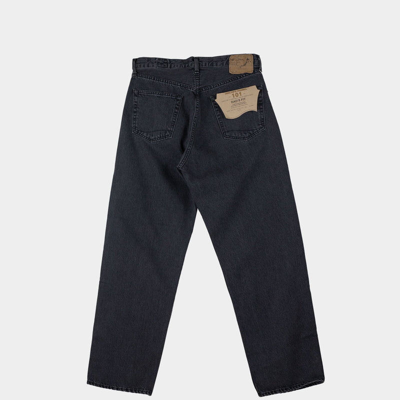 orSlow 101 DAD'S FIT DENIM PANTS, Black Denim Stone