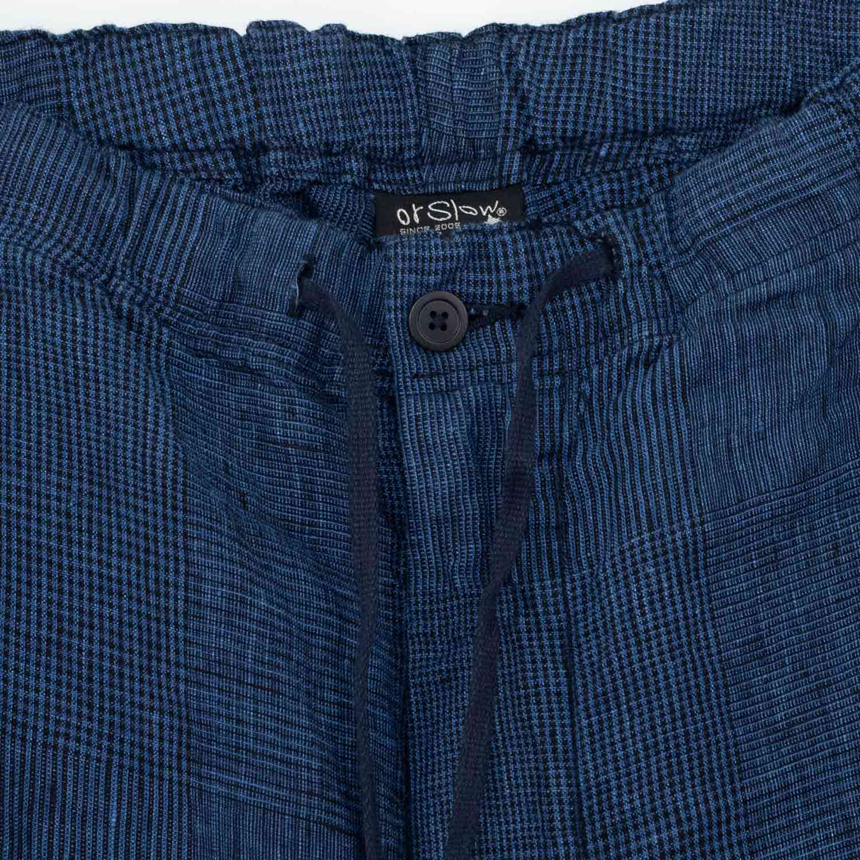 orSlow WIDE FIT NEW YORKER PANTS, Indigo Check