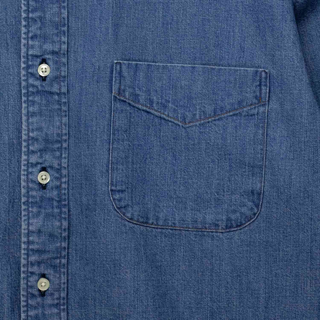 orSlow DENIM STANDARD BUTTON DOWN SHIRT, Used Denim