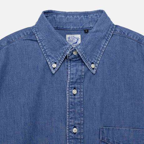 orSlow DENIM STANDARD BUTTON DOWN SHIRT, Used Denim