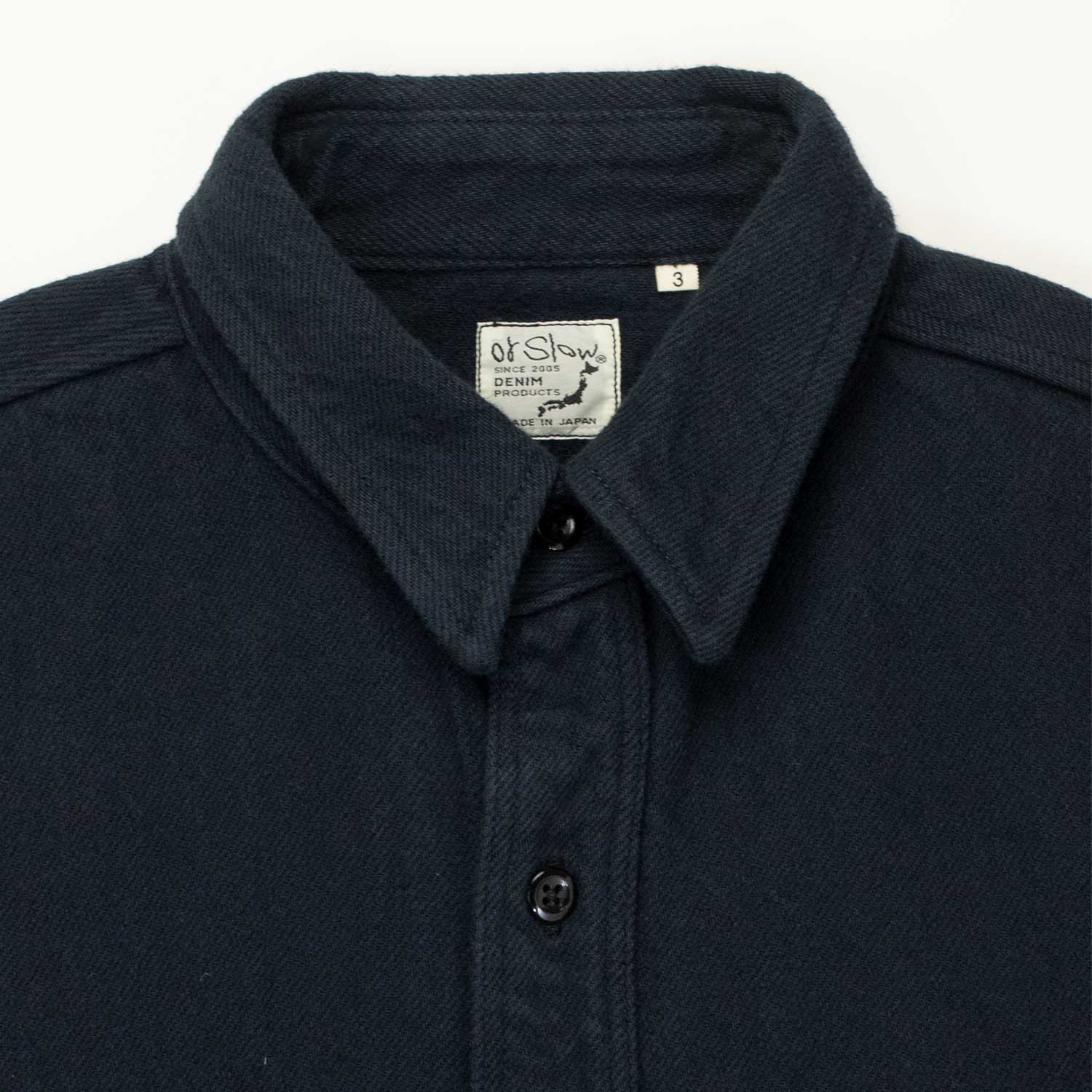 orSlow RELAX FIT FLANNEL SHIRT, Navy – Beamhill