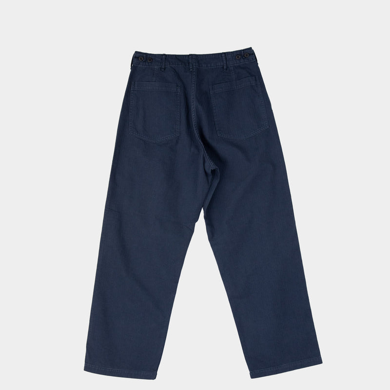 orSlow HERRINGBONE SUMMER FATIGUE PANTS, Navy