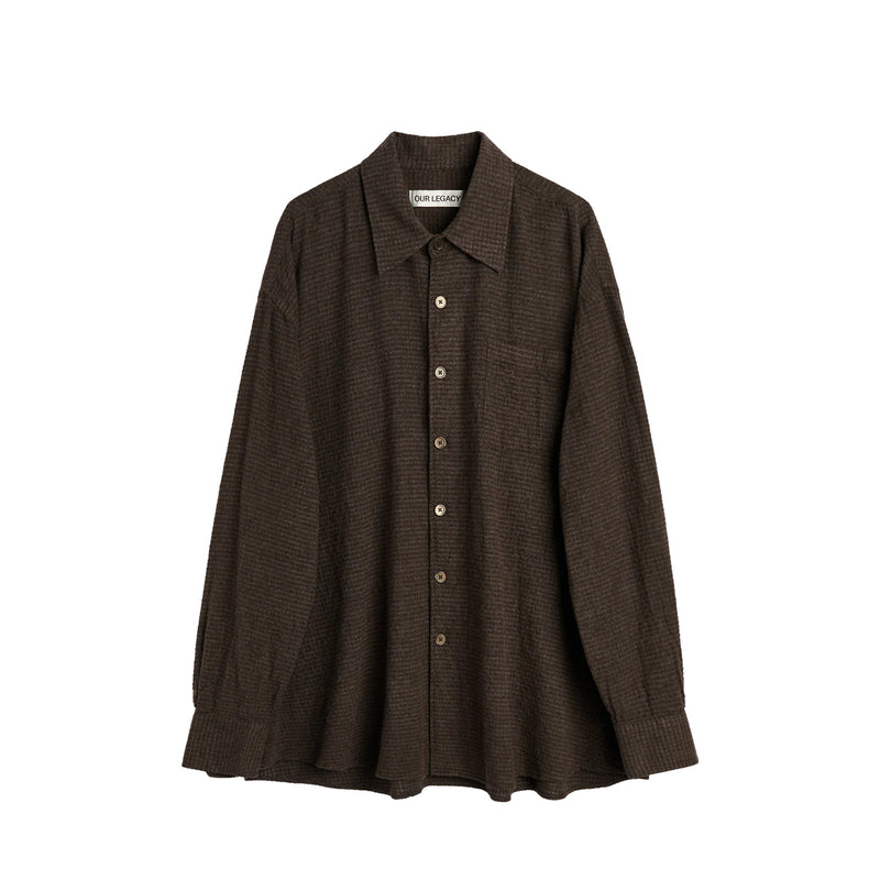 Our Legacy BORROWED SHIRT, Truffle Check Grid Cloth