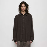 Our Legacy BORROWED SHIRT, Truffle Check Grid Cloth