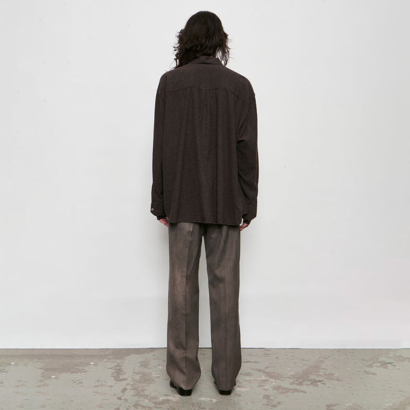 Our Legacy BORROWED SHIRT, Truffle Check Grid Cloth