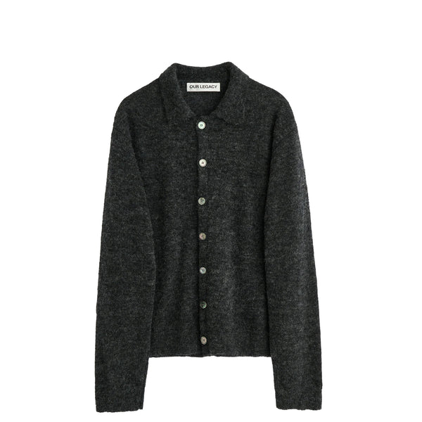 Our Legacy EVENING POLO, Charcoal Melange Fuzzy Alpaca – Beamhill