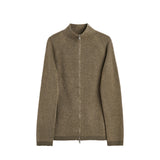 Our Legacy LINE ZIP CARDIGAN, Mud Spray Dye Cherub Wool