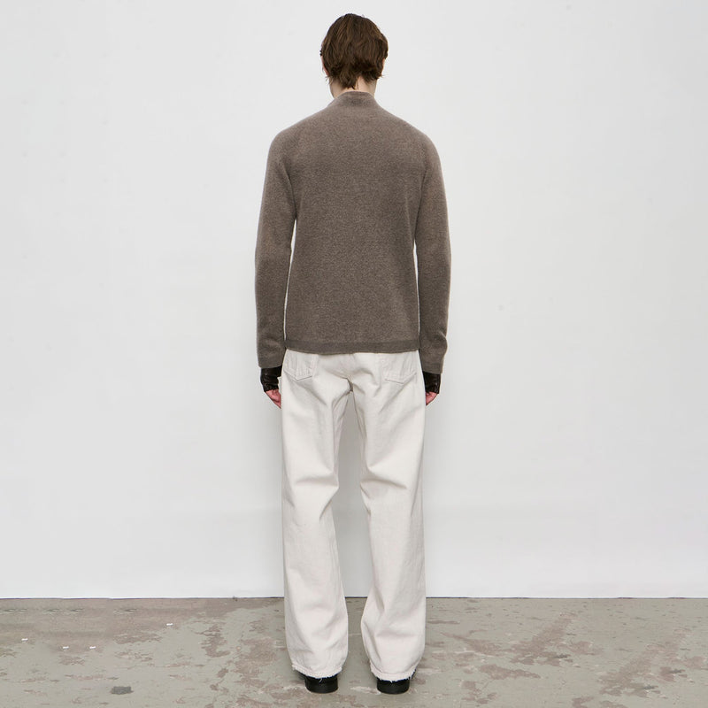 Our Legacy LINE ZIP CARDIGAN, Mud Spray Dye Cherub Wool