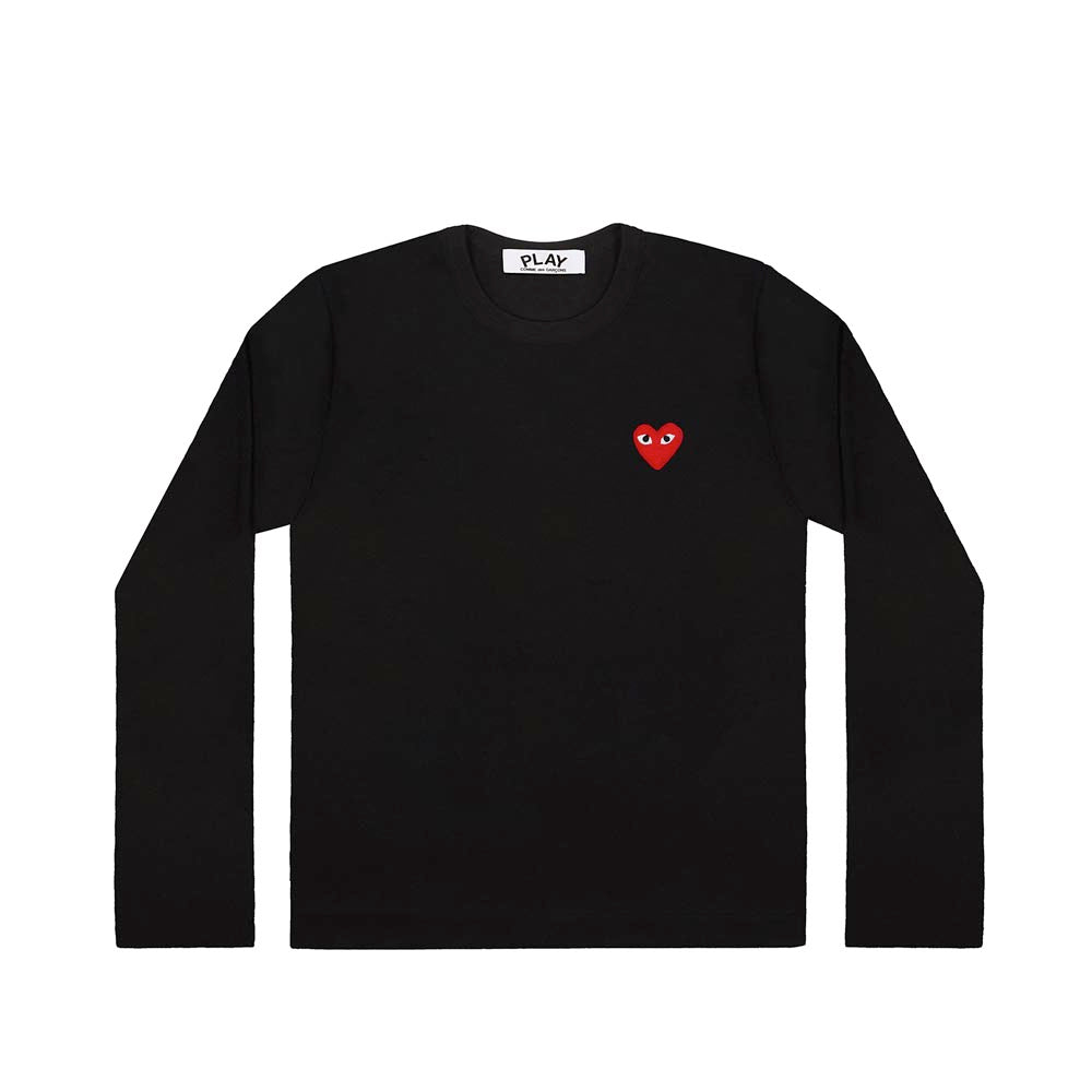 Comme des Garçons PLAY RED HEART LS TEE, Black