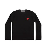 Comme des Garçons PLAY RED HEART LS TEE, Black