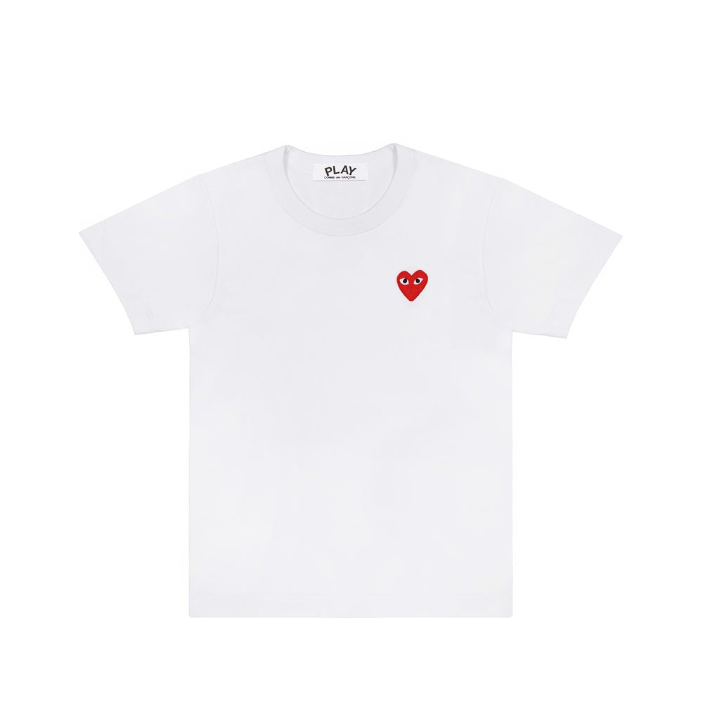 Comme des Garçons PLAY RED HEART T-SHIRT,  White