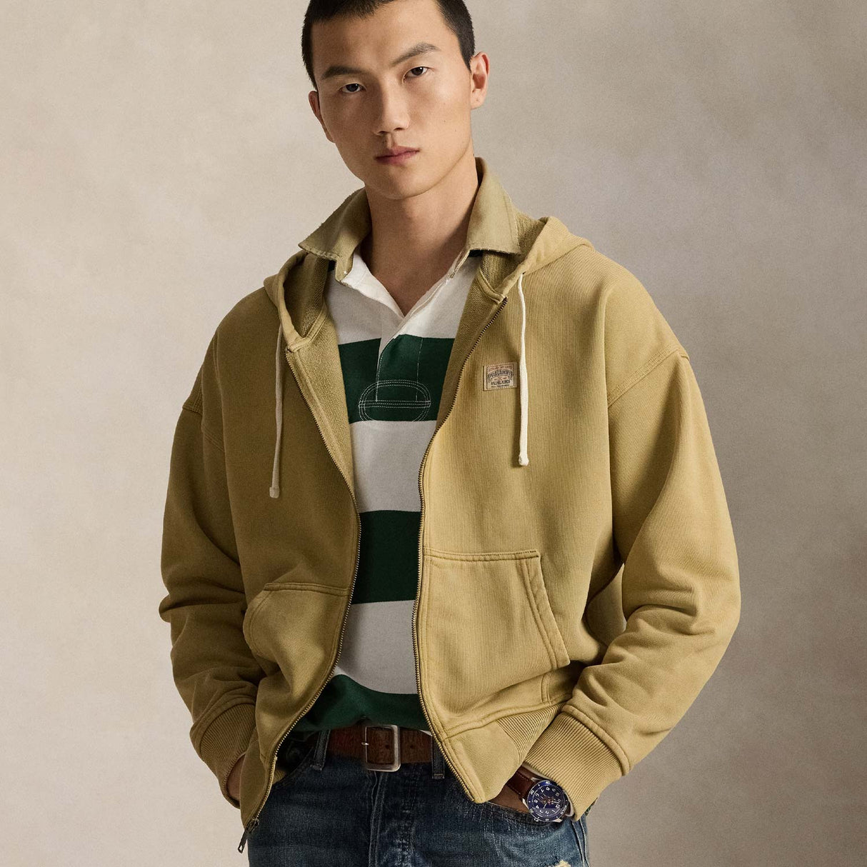 Polo Ralph Lauren FULL ZIP SWEATSHIRT, Khaki