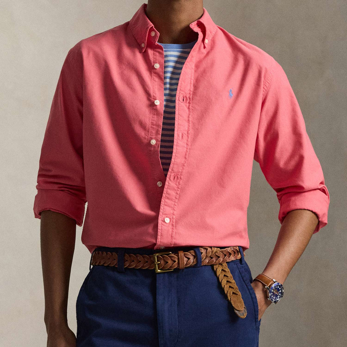 Polo Ralph Lauren LONGSLEEVE SPORT SHIRT, Pale Red