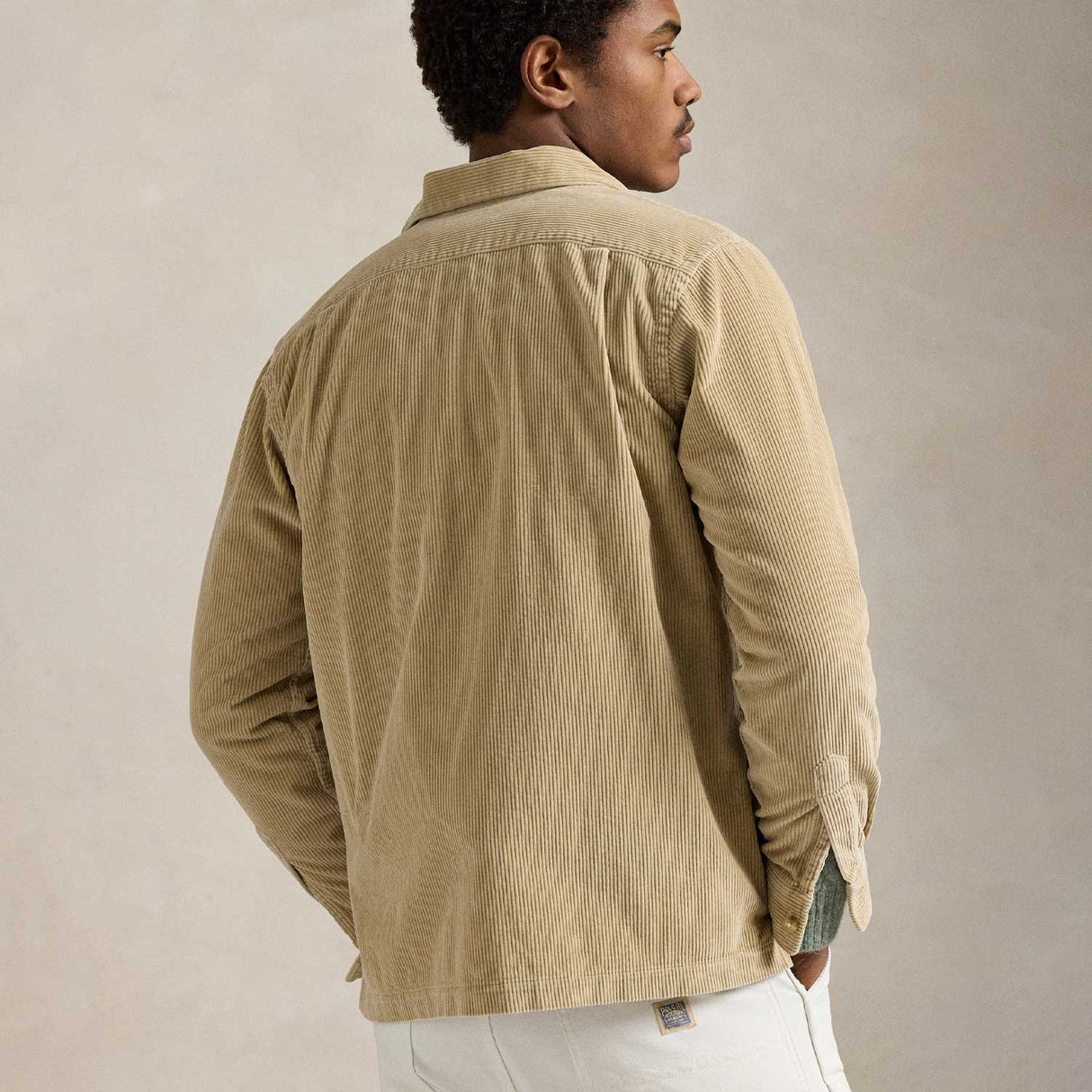 CORD LONGLSLEEVE SPORT SHIRT, Beige