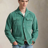CORD LONGLSLEEVE SPORT SHIRT, Green