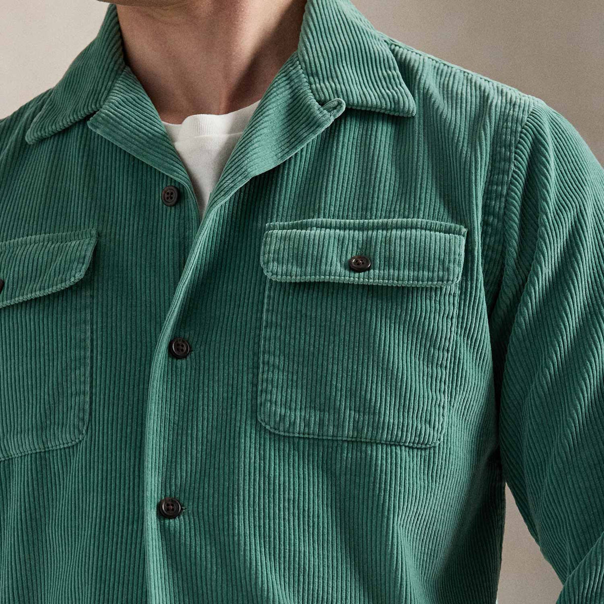 CORD LONGLSLEEVE SPORT SHIRT, Green