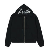 Patta EMBRO CLASSIC ZIP UP HOODED SWEATSHIRT, Black