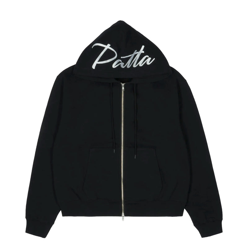 Patta EMBRO CLASSIC ZIP UP HOODED SWEATSHIRT, Black