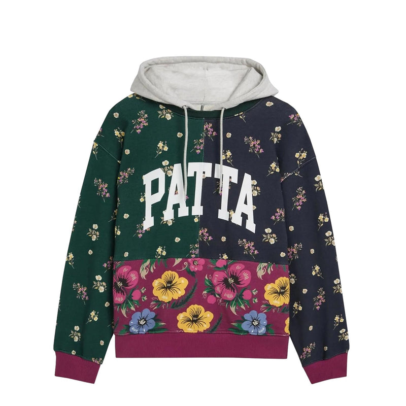 Patta FLORAL PATCHWORK HOODED SWEATER, Multicorol