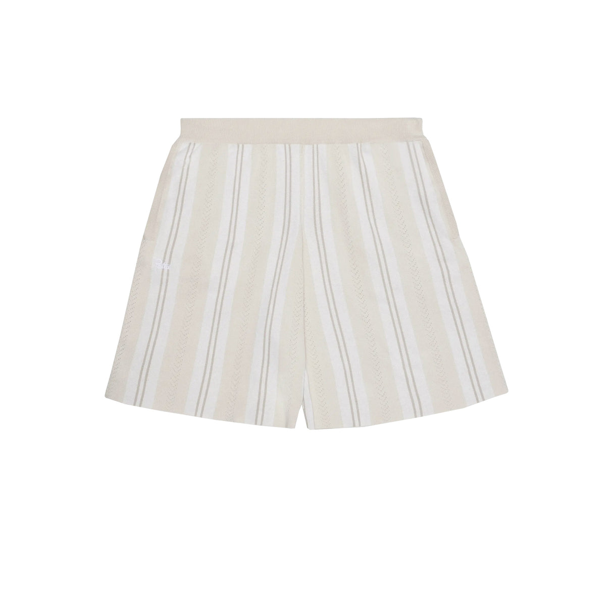 Patta KNITTED FOOTBALL SHORTS, Oatmeal