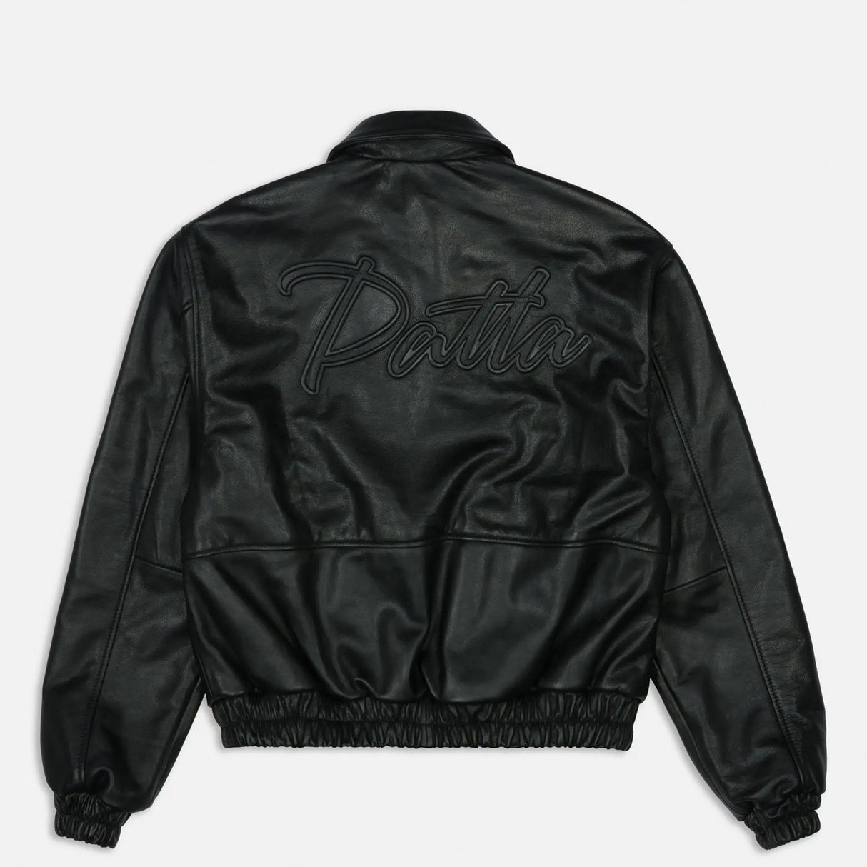 Patta LEATHER BOMBER JACKET, Black