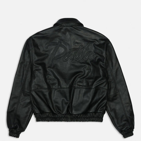 Patta LEATHER BOMBER JACKET, Black