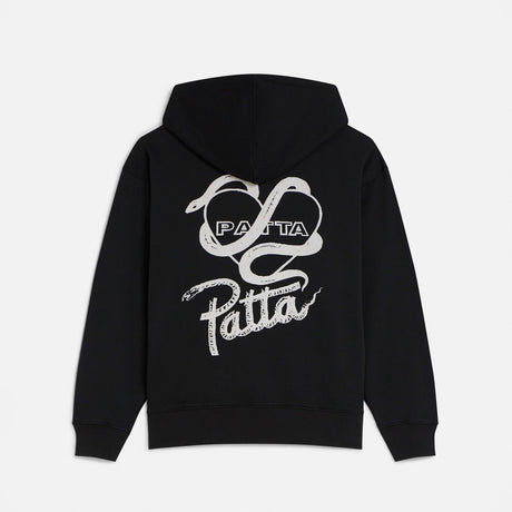 Patta SNAKE HEART BOXY HOODED SWEATER, Black - Image 2