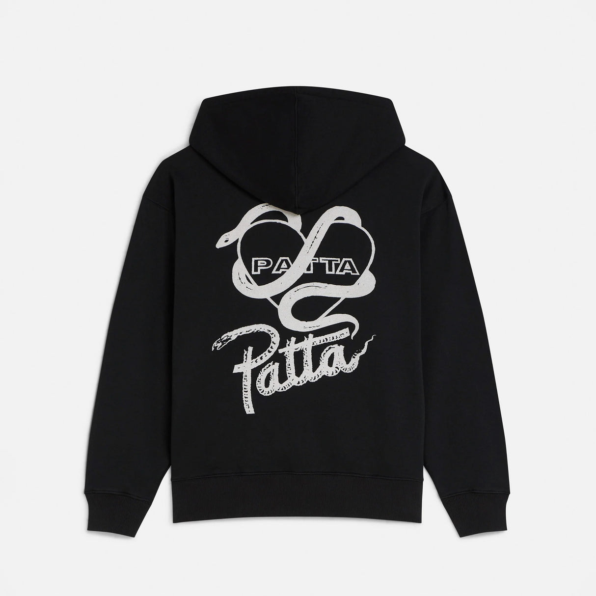Patta SNAKE HEART BOXY HOODED SWEATER, Black