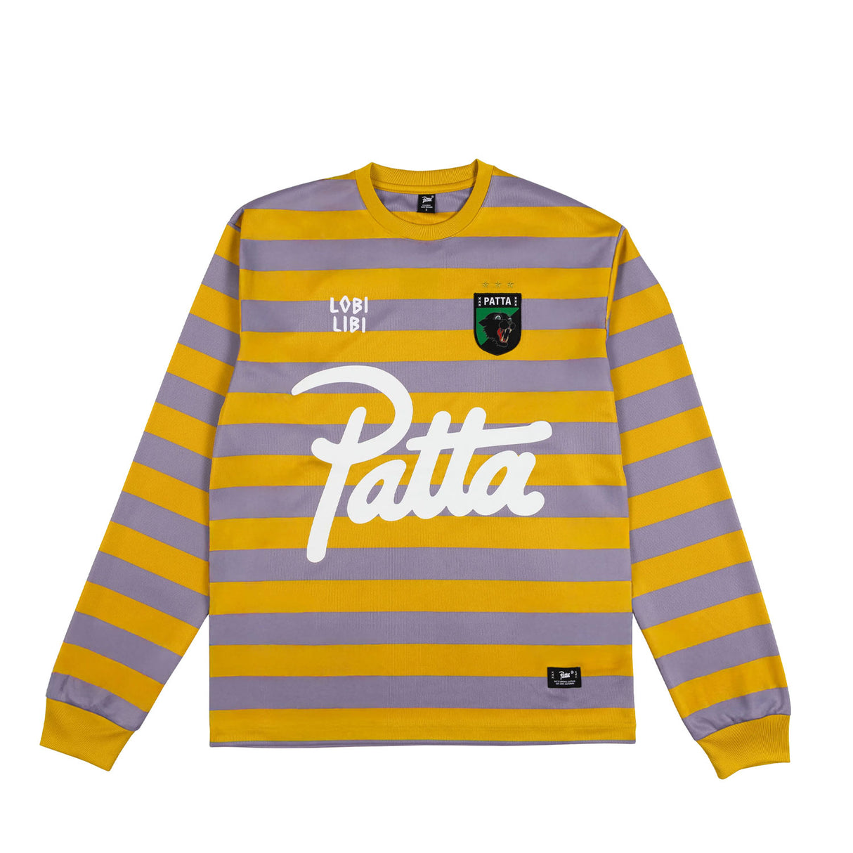 Patta STRIPED LONGSLEEVE FOOTBALL JERSEY, Chalk/Violet