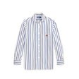 Blue and white stripe shirt on a white background