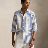 Polo Ralph Lauren OVERSIZED STRIPED SHIRT, White/Blue