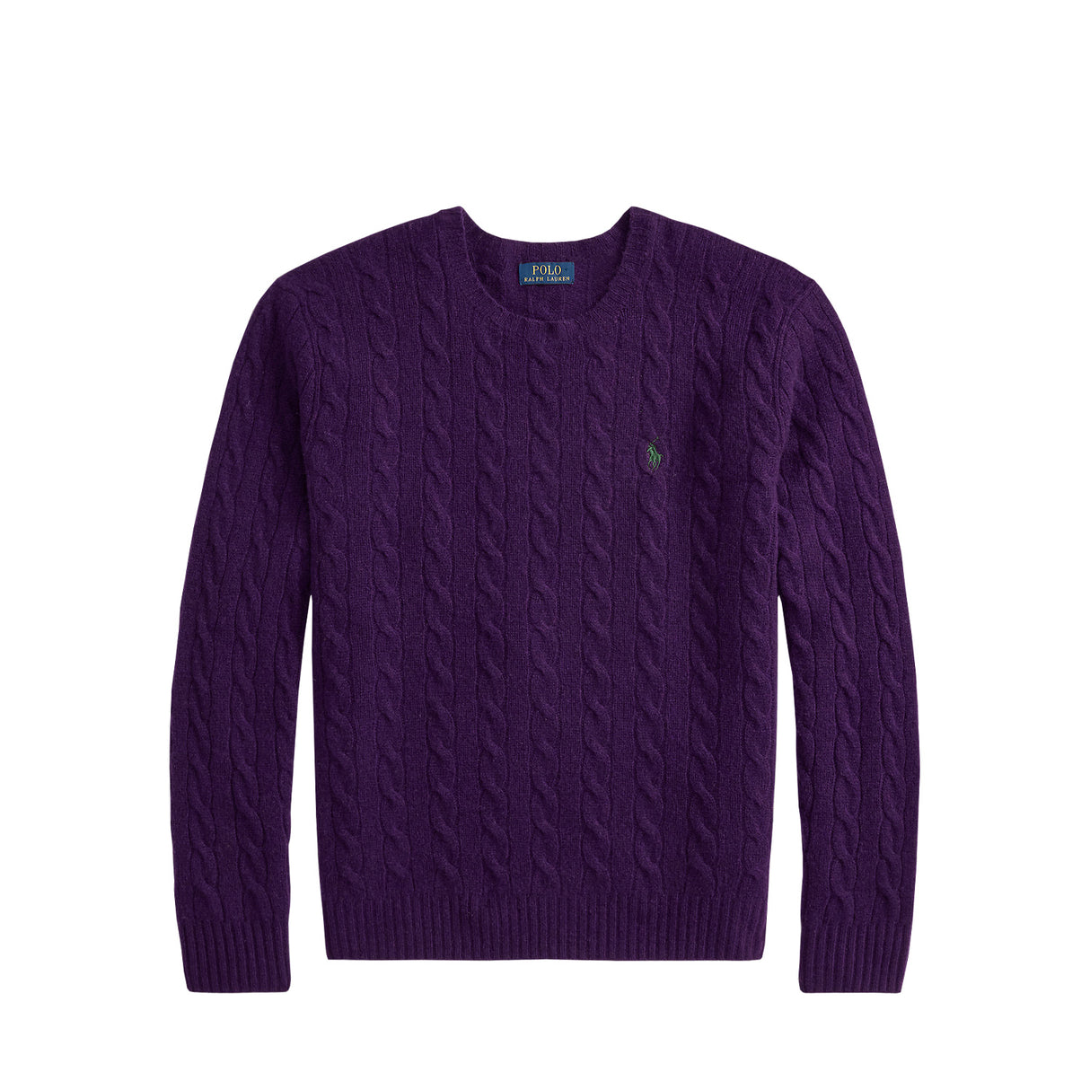 Polo Ralph Lauren CABLE-KNIT WOOL-CASHMERE SWEATER, Purple