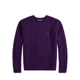 Polo Ralph Lauren CABLE-KNIT WOOL-CASHMERE SWEATER, Purple