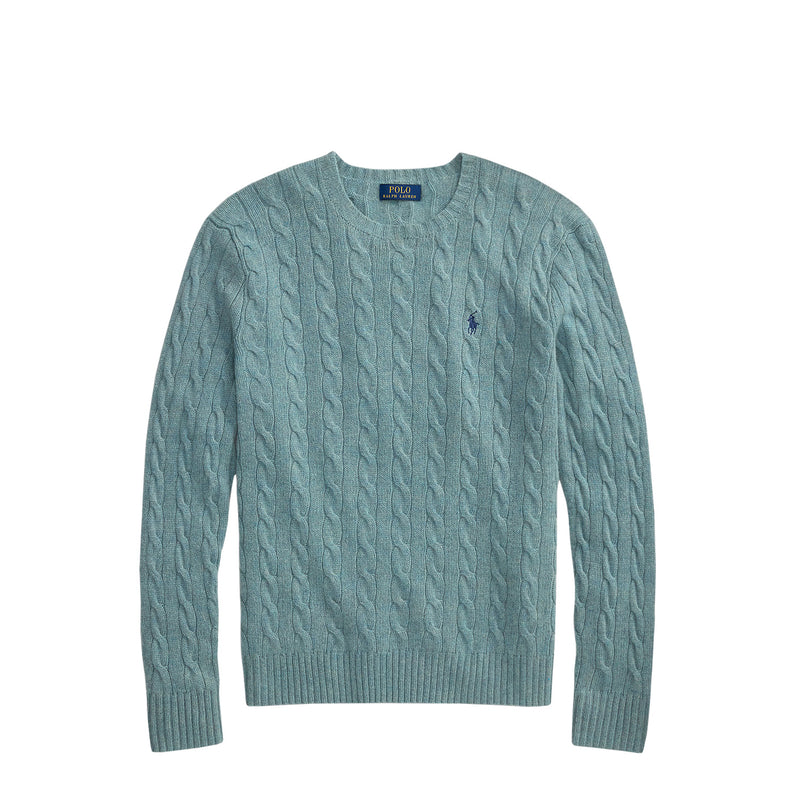 Polo Ralph Lauren CABLE-KNIT WOOL-CASHMERE SWEATER, Turquoise